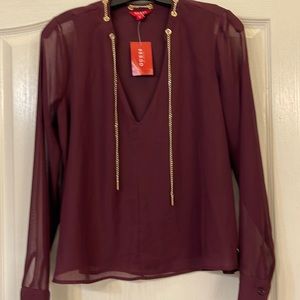 Guess Blouse, Medium, Maroon or burgundy